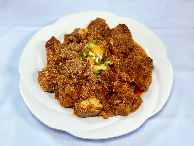 p38. steamed pork ribs 粉蒸排骨 <img title='Spicy & Hot' align='absmiddle' src='/css/spicy.png' />